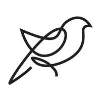 lignes art oiseau audacieux logo vecteur symbole icône illustration design