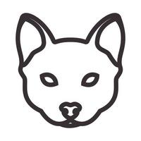 lignes tête loup petit logo symbole vecteur icône illustration design