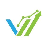 logo abstrait lettre v pour le modèle de conception de logo financier vecteur