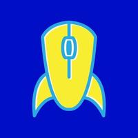 souris ordinateur avec fusée logo coloré vecteur icône symbole illustration