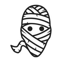 tête d'extraterrestres comme momie logo symbole vecteur icône illustration design
