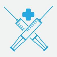 création de logo médical à deux injecteurs vecteur