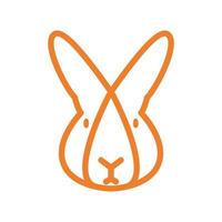 ligne de conception de logo de lapin tête minimaliste vecteur