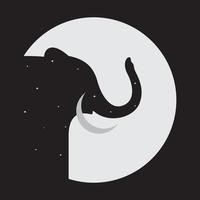 nuit éléphant ivoire logo symbole icône vecteur graphisme illustration idée créatif