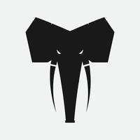 création de logo vintage visage tête d'éléphant vecteur