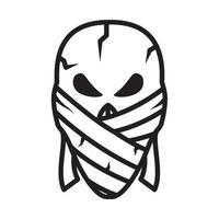 tête de mort avec bandage logo symbole vecteur icône illustration design