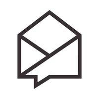 lignes mail chat ouvert logo symbole vecteur icône illustration design