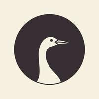 oiseau oie ou cygne hipster tête simple logo symbole icône vecteur graphique conception illustration idée créatif