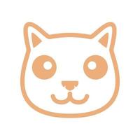 ligne mignon animal chat sourire tête visage logo symbole icône vecteur conception graphique illustration idée créatif