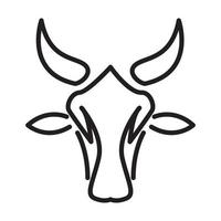 lignes art tête vache ou vaches laitières logo vecteur symbole icône illustration design