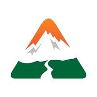 triangle abstrait avec montagne et rivière logo vecteur symbole icône illustration design