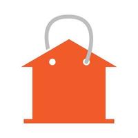 acheter une maison ou une maison ou un bien immobilier avec la conception de logo de réduction de sac de magasin vecteur