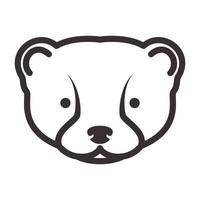 lignes modernes tête mignonne petit ours logo symbole vecteur icône illustration design