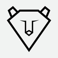 renard ou chien ou loup visage ligne simple logo design minimaliste vecteur