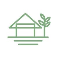 maison simple ou maison avec architecture de conception de logo minimaliste ligne d'arbre vecteur