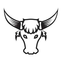 création de logo de style vintage tête de vache vecteur