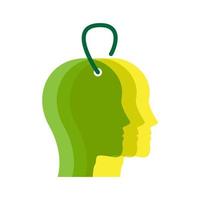 tête abstrait vibrant vert logo symbole icône vecteur conception graphique illustration idée créatif