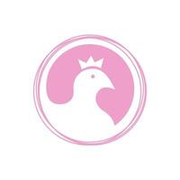création de logo de couronne de colombes ou de tête de pigeon vecteur
