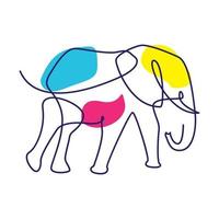 lignes art abstrait animal éléphant logo design vecteur icône symbole illustration