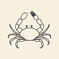 lignes crabes avec cuillère et fourchette logo design vecteur icône symbole illustration