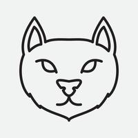 création de logo moderne de ligne de chat de forêt ou de chat sauvage vecteur