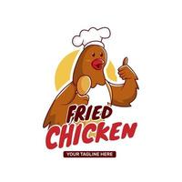 logo de poulet frit pour restaurant vecteur