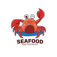 modèle de logo de restaurant de fruits de mer au crabe vecteur