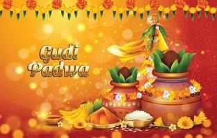 concept de fond gudi padwa vecteur