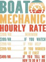 taux horaire de mécanicien de bateau vecteur