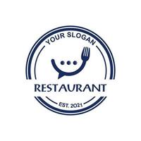 logo de discussion sur la nourriture, logo de restaurant vecteur