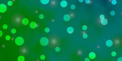 fond de vecteur bleu clair, vert avec des cercles, des étoiles.