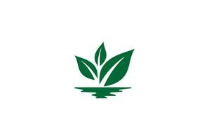 feuille de plante minimaliste simple pour vecteur de conception de logo environnement jardin nature