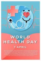 conception de bannière d'affiche de la journée mondiale de la santé. illustration de conception de vecteur