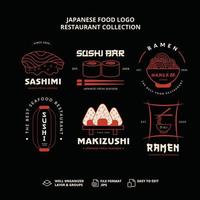 collection de restaurant de logo de cuisine japonaise vecteur