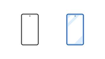 jeu d'icônes de téléphone moderne. icône linéaire et colorée de la collection d'écran simple moderne. prêt comme modèle. télécharger le vecteur de pavé tactile intelligent linéaire simple. fond blanc.