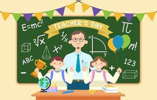 bonne illustration de la journée nationale des enseignants vecteur