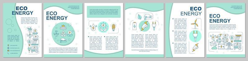 modèle de brochure éco-énergie. technologie verte. dépliant, livret, conception d'impression de dépliant avec des icônes linéaires. protection de l'environnement. mises en page vectorielles pour magazines, rapports, affiches publicitaires vecteur