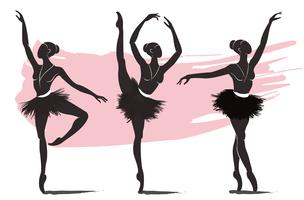 ensemble de femme ballerine, icône du logo ballet pour illustration vectorielle de ballet école danse studio vecteur