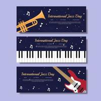 collection de bannières de la journée internationale du jazz vecteur