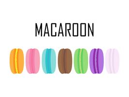 Ensemble de macarons colorés isolés sur fond blanc vecteur