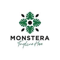 création de logo d'illustration vectorielle de pétale de monstera vecteur