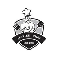 logo du chef cuisinier, logo du restaurant vecteur