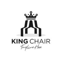 logo d'illustration d'inspiration de chaise de roi vecteur