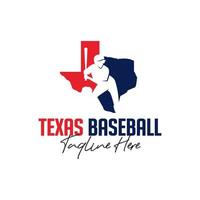 logo d'illustration d'inspiration de sports de baseball au texas vecteur