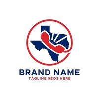logo d'illustration de téléphone d'urgence du texas vecteur