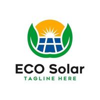 création de logo d'illustration de l'industrie des panneaux solaires vecteur
