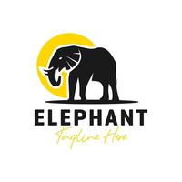 logo d'illustration d'inspiration animale éléphant vecteur