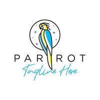 perroquet oiseau inspiration illustration logo contour vecteur