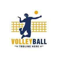 logo d'illustration d'inspiration sportive de volley-ball vecteur