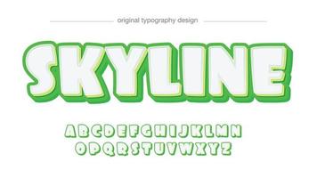 typographie de bulle de bande dessinée verte et blanche vecteur